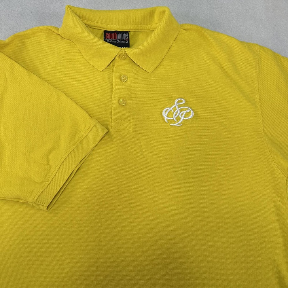 Southpole Polo Shirt Mens 3XL Yellow Solid‎ Embroidered Logo Casual Pique Knit